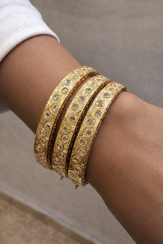 Trio de Bracelets beldi en argent plaqué or