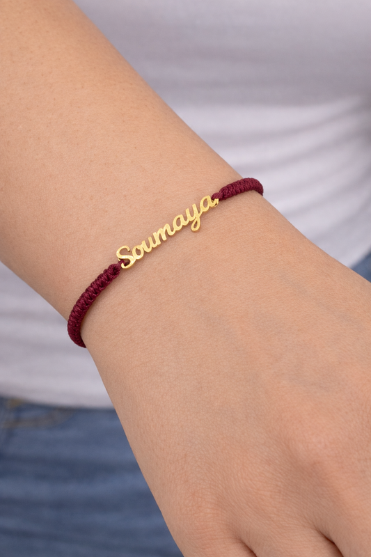 Cordon avec prénom Personnalisé en Or