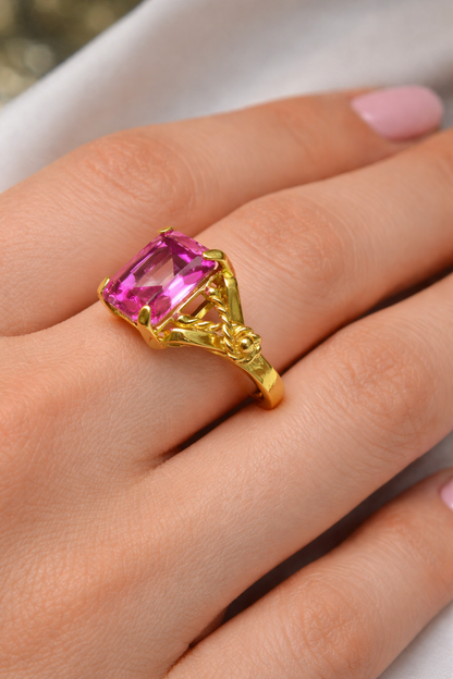 Bague en Or 18K Ornée d’une amethyste